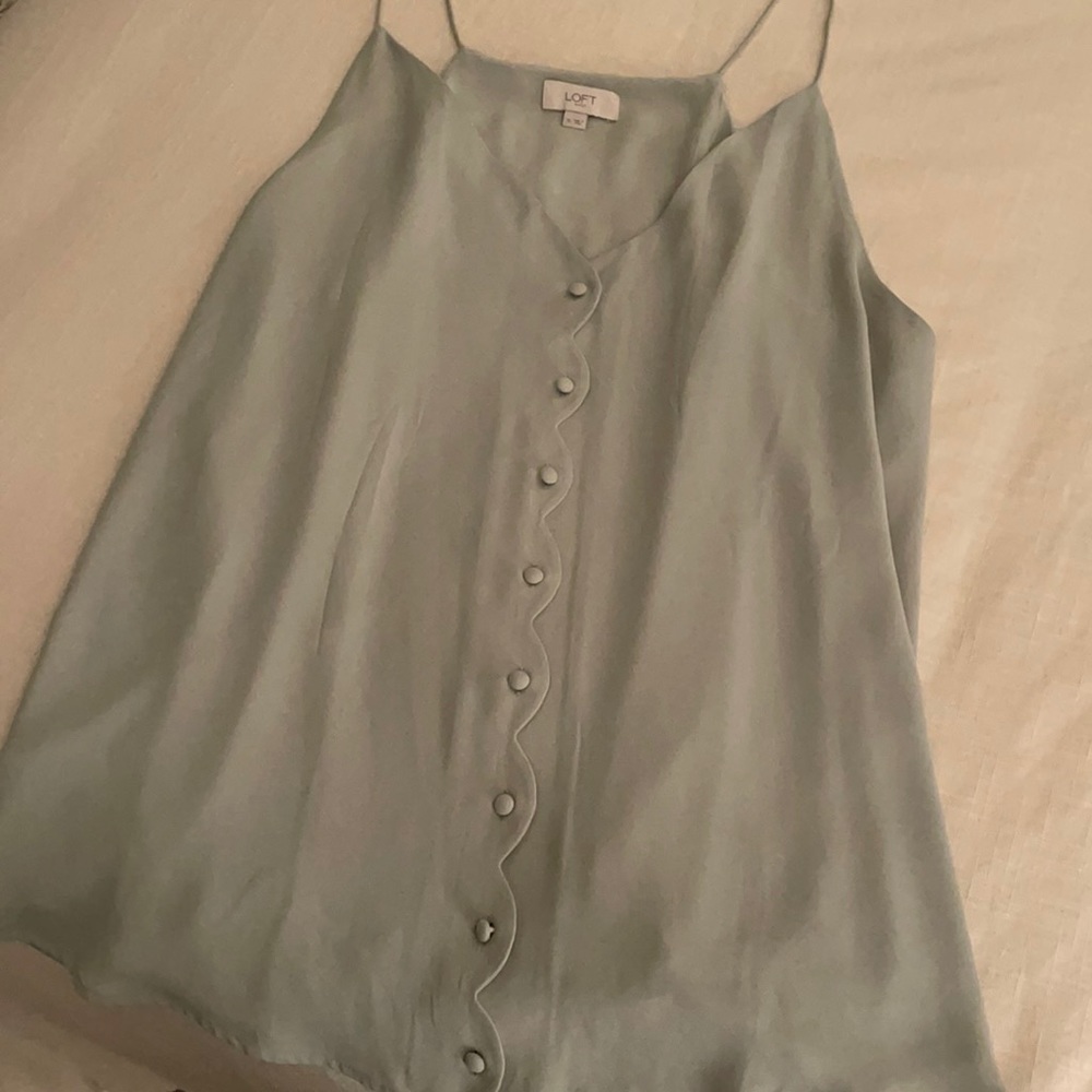 LOFT chiffon, scallop tank